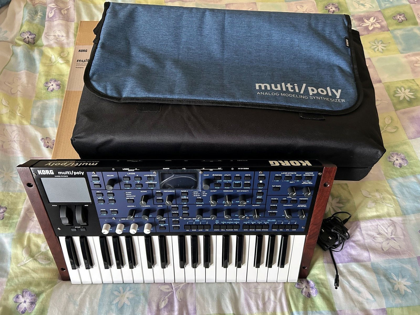 Korg Multi/Poly 37-Key Analog Modeling Synthesizer 2024 - Present - Black & Blue with Wood Sides