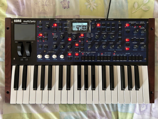 Korg Multi/Poly 37-Key Analog Modeling Synthesizer 2024 - Present - Black & Blue with Wood Sides