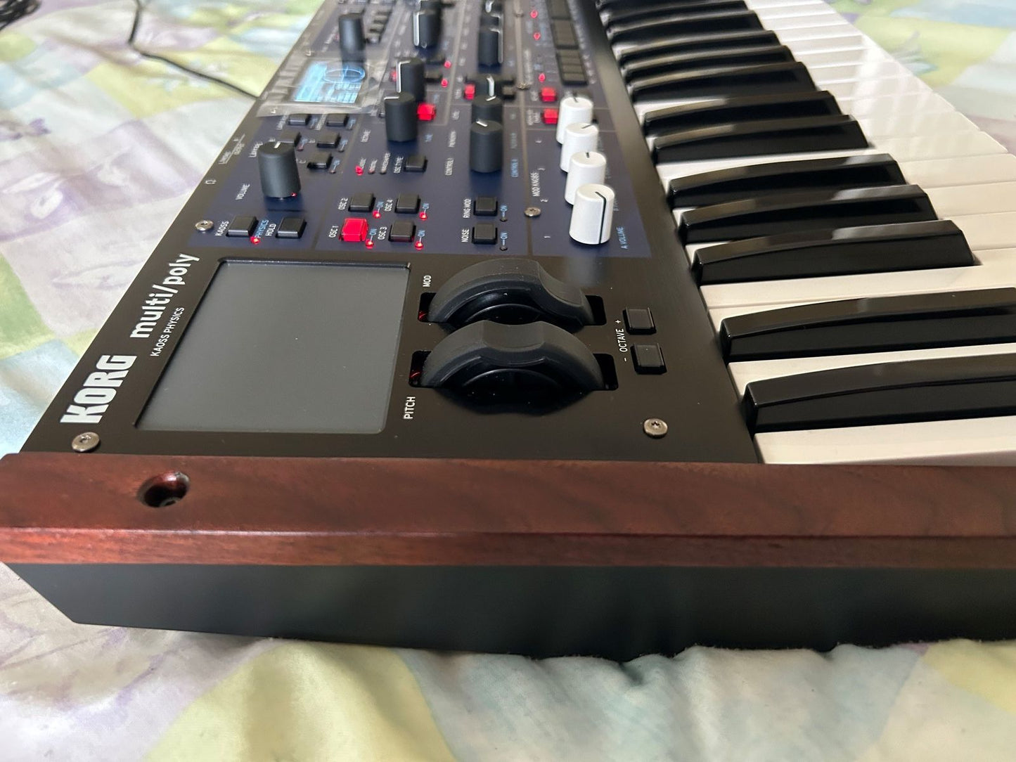Korg Multi/Poly 37-Key Analog Modeling Synthesizer 2024 - Present - Black & Blue with Wood Sides