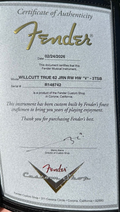 Fender Custom Shop ‘62 Stratocaster Willcutt True ‘62 2026