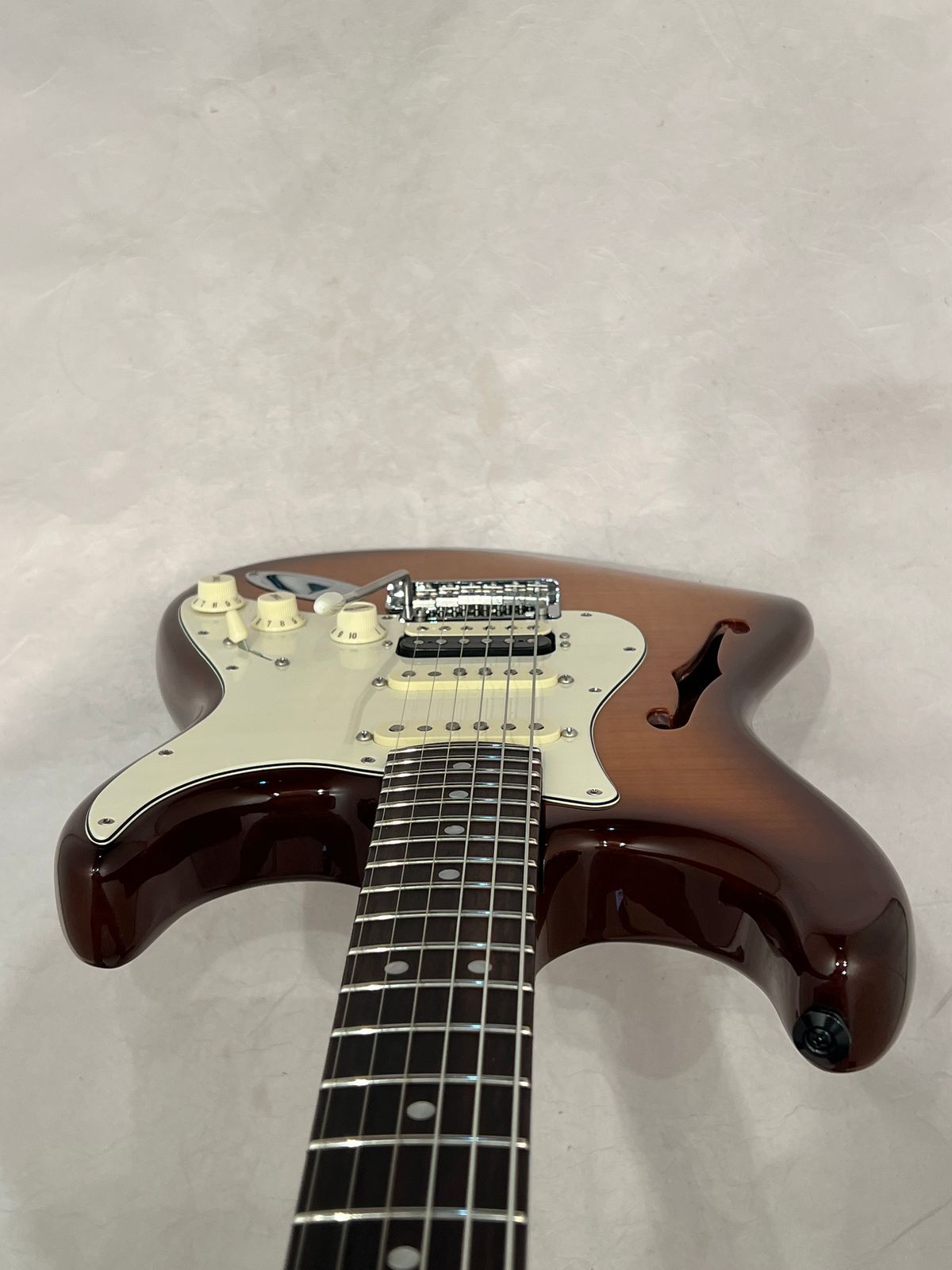 Fender Rarities Series Limited Edition Flame Maple Top Thinline Stratocaster HSS - 2019 -- Violin Burst Solid Rosewood Neck