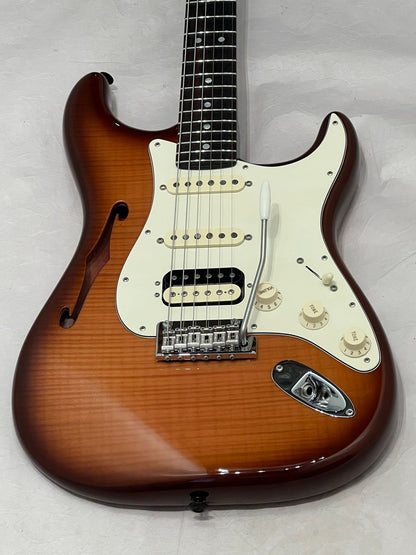 Fender Rarities Series Limited Edition Flame Maple Top Thinline Stratocaster HSS - 2019 -- Violin Burst Solid Rosewood Neck