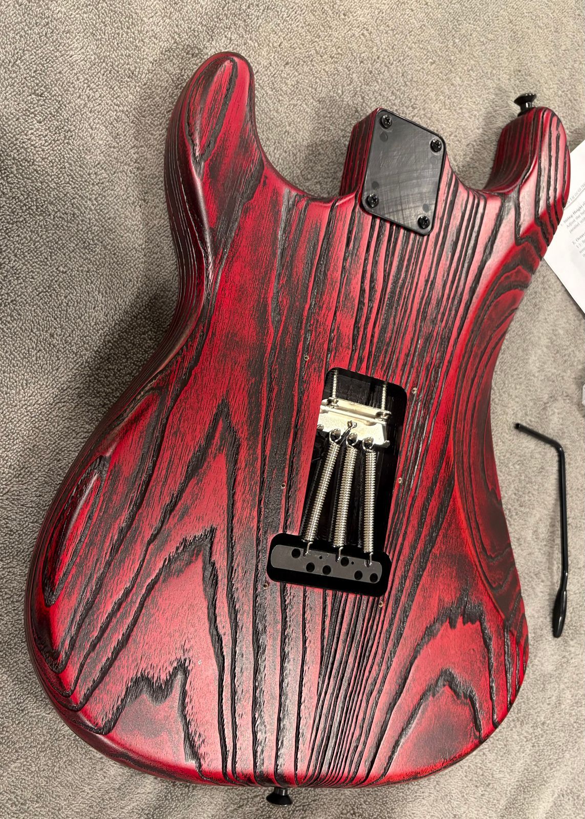 Fender USA Sandblasted Stratocaster Body w/Hardware, Jim Root Tweed HSC - Crimson Red