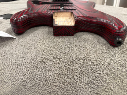 Fender USA Sandblasted Stratocaster Body w/Hardware, Jim Root Tweed HSC - Crimson Red