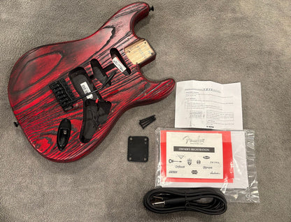 Fender USA Sandblasted Stratocaster Body w/Hardware, Jim Root Tweed HSC - Crimson Red