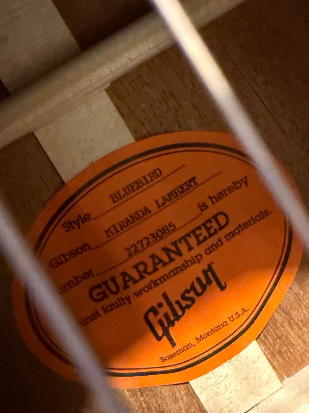Gibson Miranda Lambert Signature Bluebird 2023 Bluebonnet