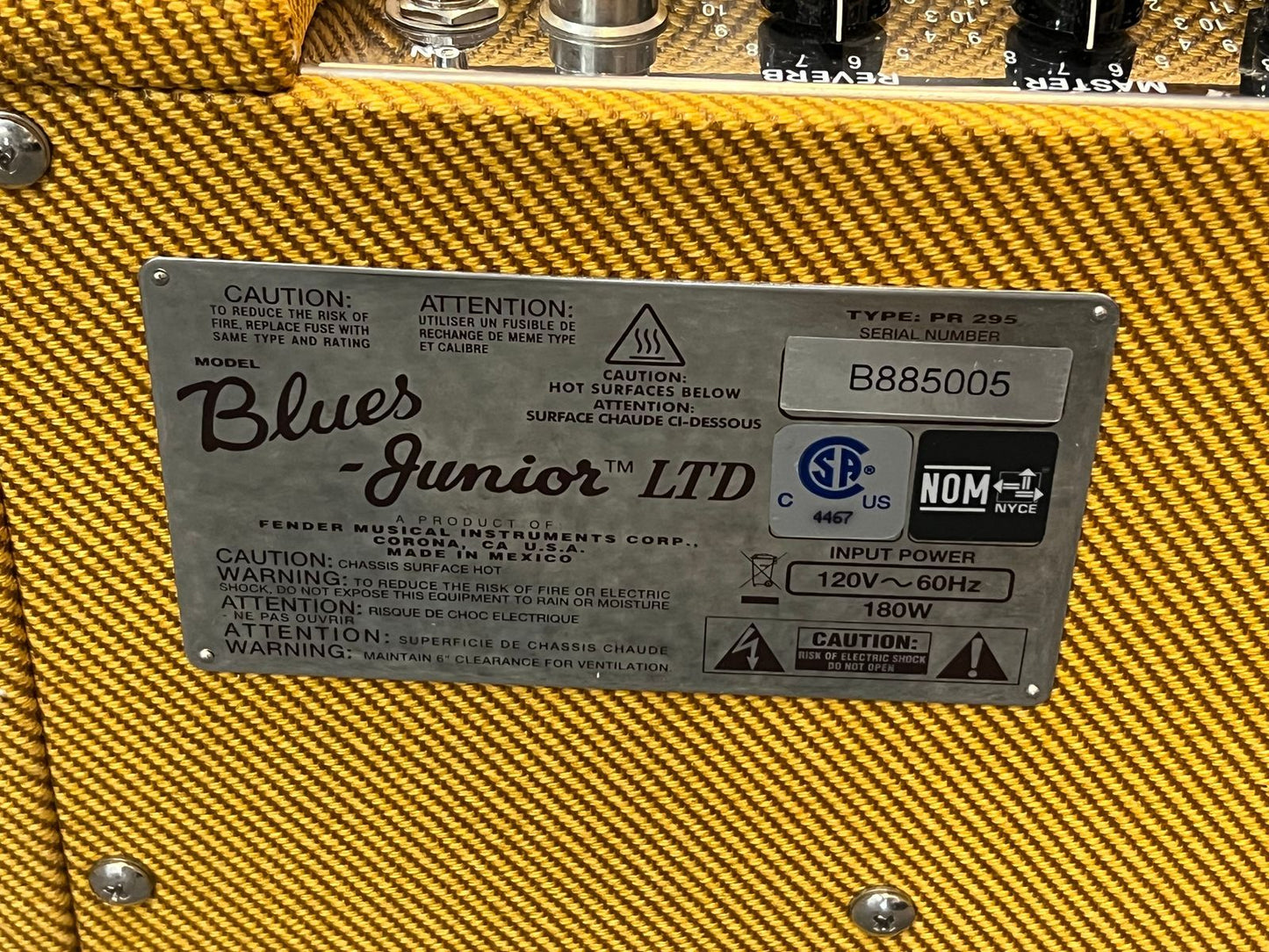 Fender Blues Junior LTD 75th anniversary 15 watt Tube Guitar Amplifier 2022 - Lacquered Tweed