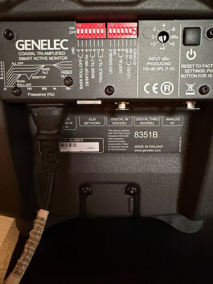 Genelec 8351B SAM 3-Way Powered Coaxial Studio Monitor (Pair) 2019 - 2021 - Black
